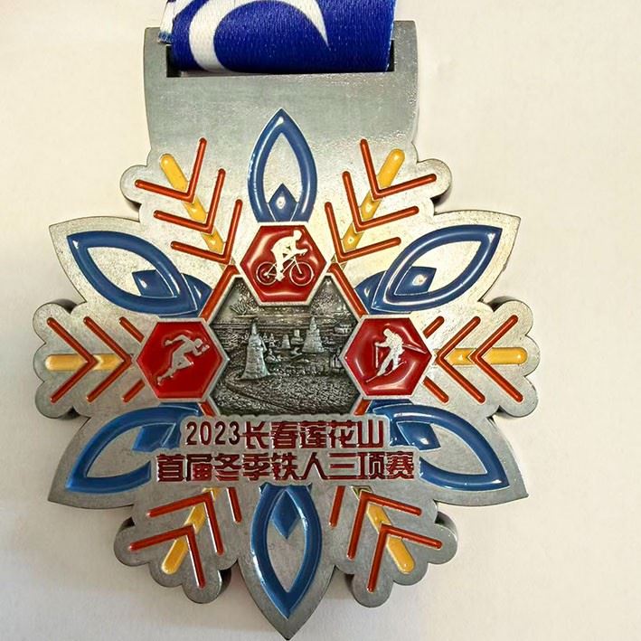 Lianhuashan 1st Winter Triathlon Medal high quality