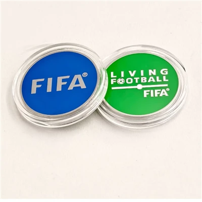 Soccer Referee Flip Coin Blue Green