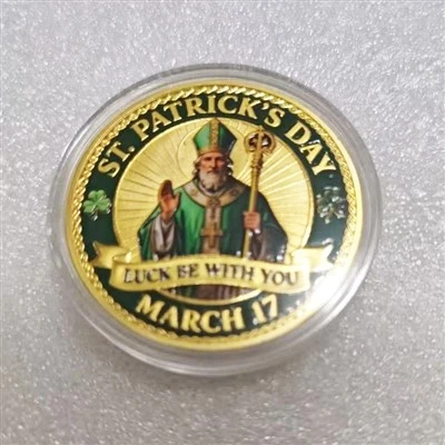 St. Patrick's Day Lucky Challenge Coin, Shamrock Commemorative Medal